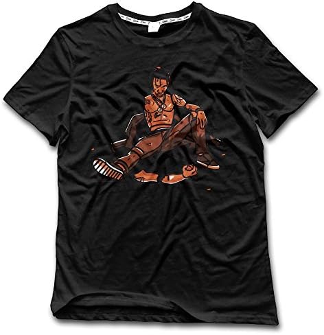 NDZZZ Men Customized Humor Travis-Scott Cotton T-Shirt For Riding Medium Black