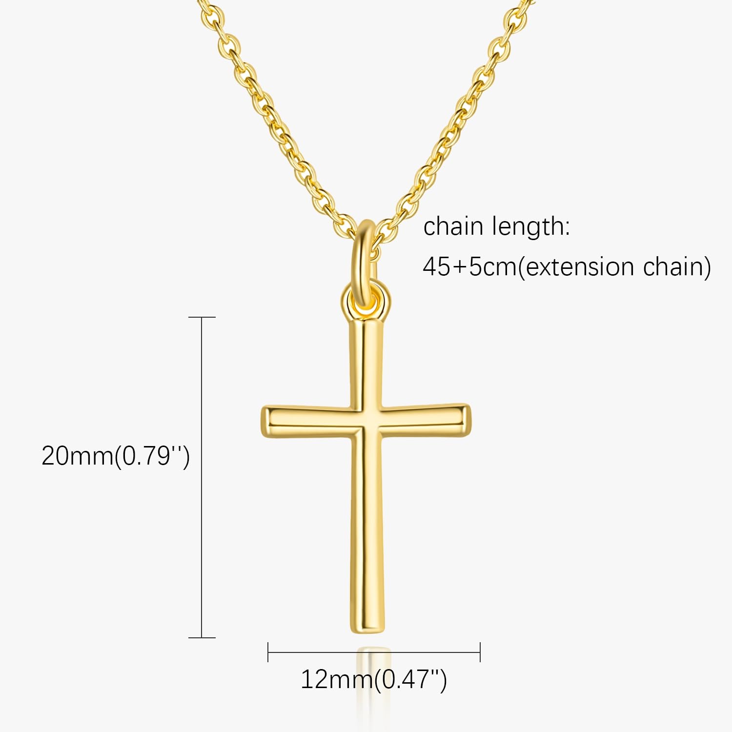 AMELINE 14K Gold Cross Necklaces for Women Gold Cross Chain Minimalist Pendant Small Necklace for Women Jewelry