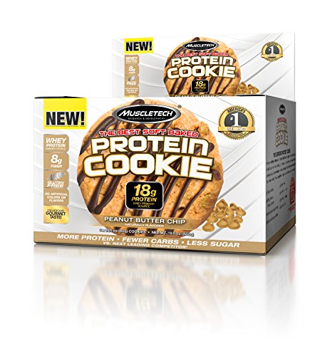 MuscleTech Soft Baked Whey Protein Cookie, Peanut Butter, Gluten-Free, 3.25-ounce (Pack of 6 - 92g)