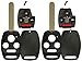 KeylessOption Keyless Remote Uncut Car Key Fob Shell and Button Pad With Chip Slot For OUCG8D-380H-A (Pack of 2)