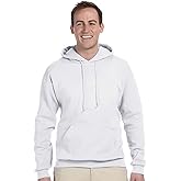 Jerzees 50/50 NuBlend Pullover Hoodie, WHITE, Large