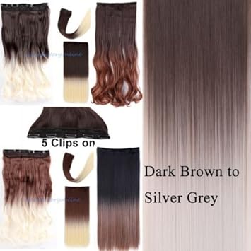 Deluxe Human 100 Ombre Dip Dye 3 4full Head Clip In Hair
