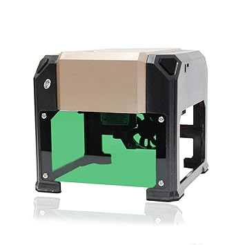Wisamic DIY Lasergravurmaschine Laser Engraver Printer - 3000 mW Mini Drucker USB Wireless Machine für Kunst Handwerk Wissens
