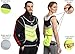 High Visibility Reflective Running Vest | Hi Vis Safety Vest with Pocket and Zipper for Biking, Motorcycle and Dog or Night Walking | Waterproof Neon Vests for Men and Women with 6 Adjustable Straps