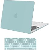 MOSISO Compatible with MacBook Air 13 inch Case 2022 2021 2020 2019 2018 Release A2337 M1 A2179 A1932 Touch ID, Plastic Hard Shell Cover&Keyboard Cover for MacBook Air 13.3 inch Case, Aquamarine