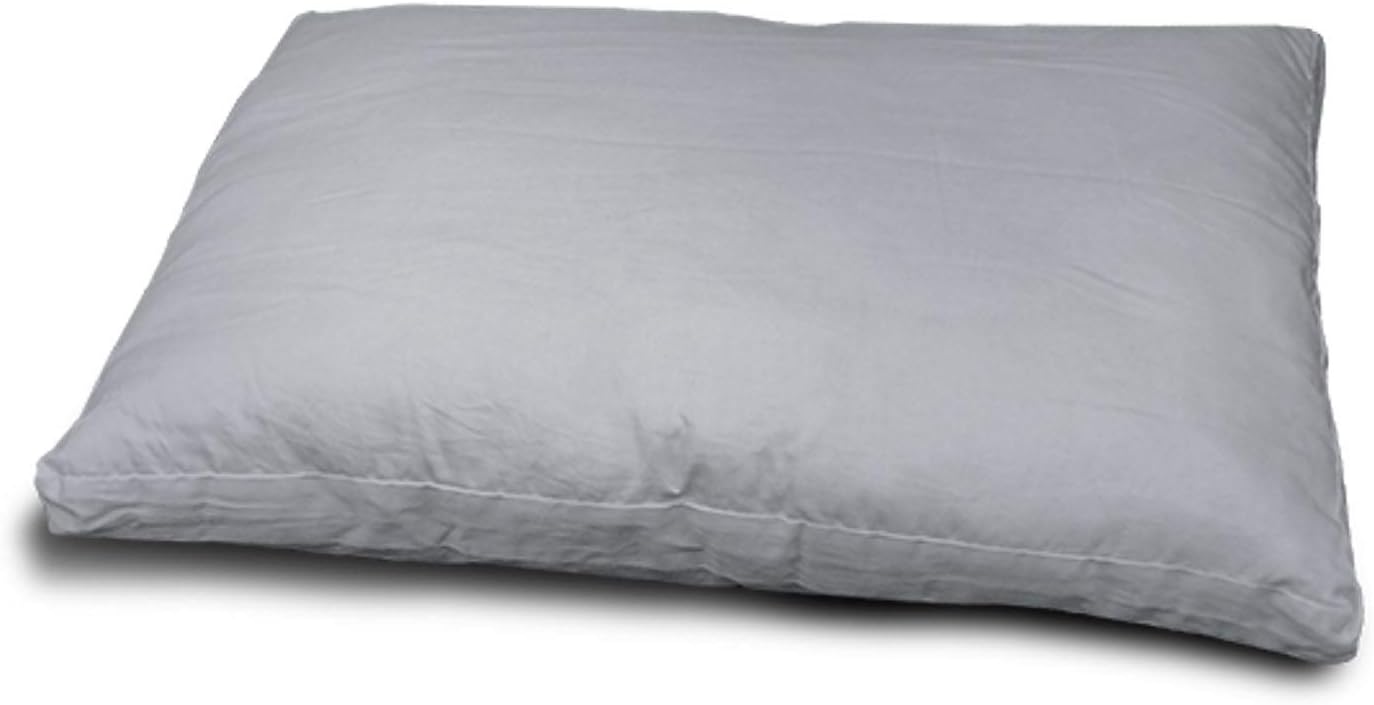 Silverite Kapok Pillow: Queen Size Bed Pillow for Sleeping, 100% Cotton Zippered Double Case Infused with Antimicrobial Silver, Natural Kapok Fiber Fill, Dapple Gray