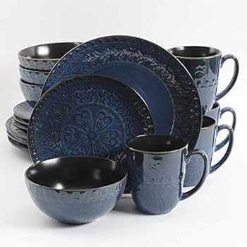 Gibson Elite Milanto 16 Piece Dinnerware Set, Blue