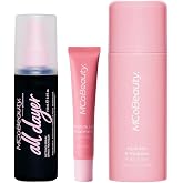 MCoBeauty All Dayer Setting Spray, Milky Toner &amp; Peptide Lip Treatment Trio | Fairy Floss Shade, Ceramide &amp; Hyaluronic Skin Prep, Long-Lasting Cooling Hold, Plumping Shea &amp; Peptides, Vegan &amp; Cruelty Free