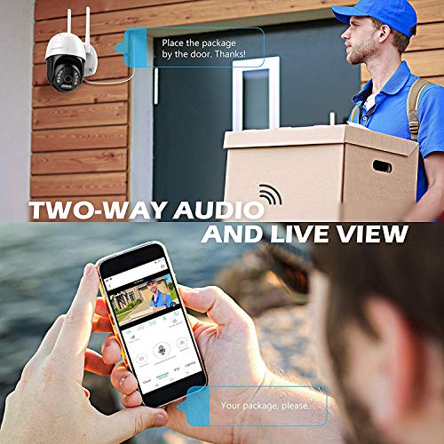 CCTV Camera Wireless Outdoor with Color Night Vision, AIBOOSTPRO 1536P Ultra HD Security Camera Pan/Tilt Dome Wifi Camera Two-Way Talk Surveillance Camera Motion Tracking Ip camera Built-in 32Gb Card