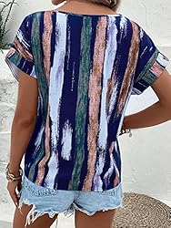 Floerns Women's Short Sleeve Business Casual Tops