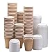 NYHI Pack of 100 8 oz Paper Cups with lids Coffee Cups Disposable BPA Free Insulated Ripple Kraft Paper Cups To go Cups for Hot or Cold Drinks Office Home Canteen Party Travel (Brown)