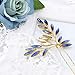 Barode Blue Wedding Crystal Hair Pins Bridal Hair Clips Accessories Hair for Brides and Bridesmaids Pack of 2
