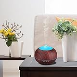 TONERONE Essential Oil Diffuser 400ml Wood Grain Cool Mist Aromatherapy Humidifier Ultrasonic Aroma Humidifier for Office, Baby Room, Bedroom, Conference room, fitness room (Black)