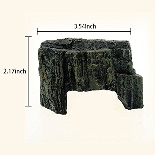 World 9.99 Mall Reptile Rock Hide Cave Reptile Rock Hide Habitat decoration|Natural,Non-toxic, Made of Resin | Hideout For Small Lizards, Turtles, Reptiles, Amphibians,Fish - Thumbnail 3