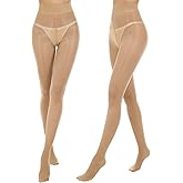 Aaronano 2 Pairs Shiny Pantyhose for Women High Waist Silk Oil Shimmer Sheer Tights