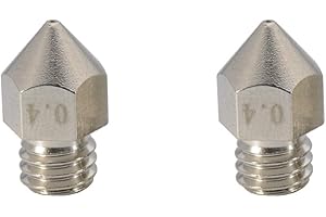 POLISI3D 2pcs MK8 Wear Resistant Plated Brass Nozzle 0.4mm Compatible with 1.75mm Makerbot, Creality CR10, Ender 3 Pro Ender 5 Pro Tevo Tornado 3D Printer (2X 0.4mm)