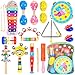 Amagoing Kids Musical Instruments, Wooden Percussion Instruments Baby Toy for Preschool Educational with Storage Backpack