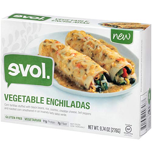 EVOL Vegetable Enchiladas, Gluten Free Certified, Vegetarian, Single Serve, 8 Grams of Protein Per Serving, 9.74 Ounce (Frozen)
