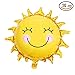 Sunshine Sun Smile Face Shaped Foil Mylar Balloons Helium Balloon Happy Birthday Sunny Summer Day Theme Party Supplies Wedding Decorations, 10pcs