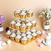 Vdomus 3 Tier Acrylic Cupcake Stand Pastry Stand with LED String Lights Dessert Tree Tower for Birthday/Wedding Party Cupcake Tray Cupcake Holder, Warm, Cup Cake Tier Stand, Led Cupcake Stand