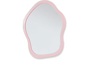 KEYDUACU Magnetic Locker Mirror, 8.66“ x 6.3” Cute Mirror，Suitable for School lockers, bathrooms, Home refrigerators, Locker Accessories, Shop toolboxes or Office cabinets（Pink）