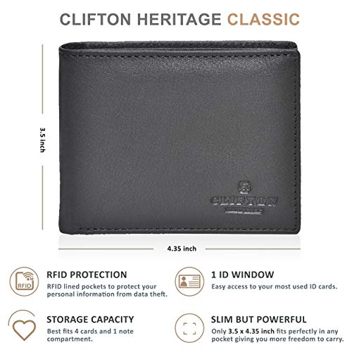 RFID slim wallet Bifold for men Ultra Thin 4 credit card Minimalist
