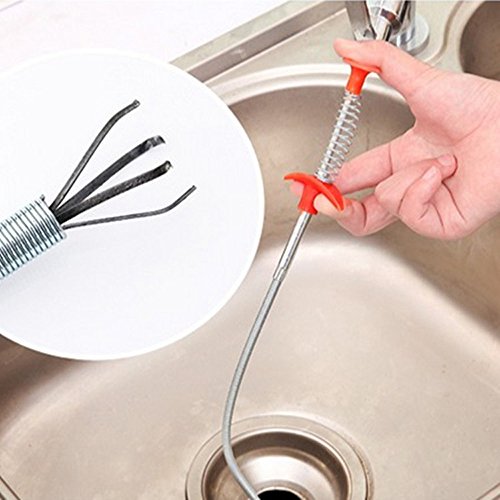 Samoii Clog Remover Drain Relief Auger Cleaner Tool,Sink Drain Cleaning Brush, Sewer Hair Catcher for Bathroom Tub, Toilet,Clogged Drains, Dredge Pipe, Sewers,Sink, Kitchen (C#62.9inch)