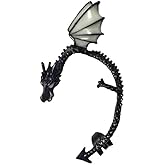 Black Dragon Ear Wrap Earrings for Women Piercing Men Gothic Punk Cuff Glowing Stud Earring