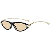 YouthMall Retro Cat Eye Sunglasses for Women Trendy Narrow Oval Sun Glasses 70s Vintage Shades
