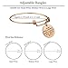 iJuqi Birthday Gifts for Women Girls - 3PCS Stainless Steel Inspirational Charm Bracelets Jewelry Set Motivational Expendable Bangles Anniversary Gift Ideas (Rose-Gold)
