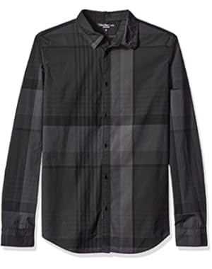 Calvin Klein Jeans Men's Exploded Autumn Plaid Long-Sleeve Button-Front Shirt