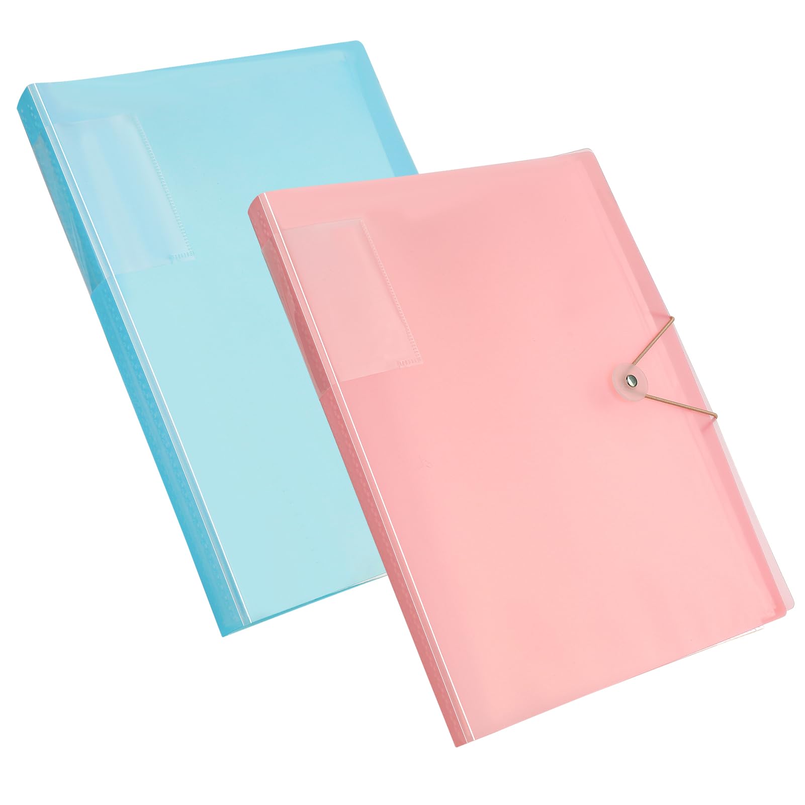 2 Pcs A4 Display Folders with a Total of 120 Pockets Display Book Presentation Project Folder with Plastic Sleeves and Safety Rope for Individuals,School,Offices