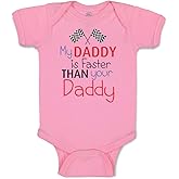 Cute Rascals Baby Bodysuit My Daddy Is Faster than Your Daddy Race Car Dad Father's Day Funny Cotton
