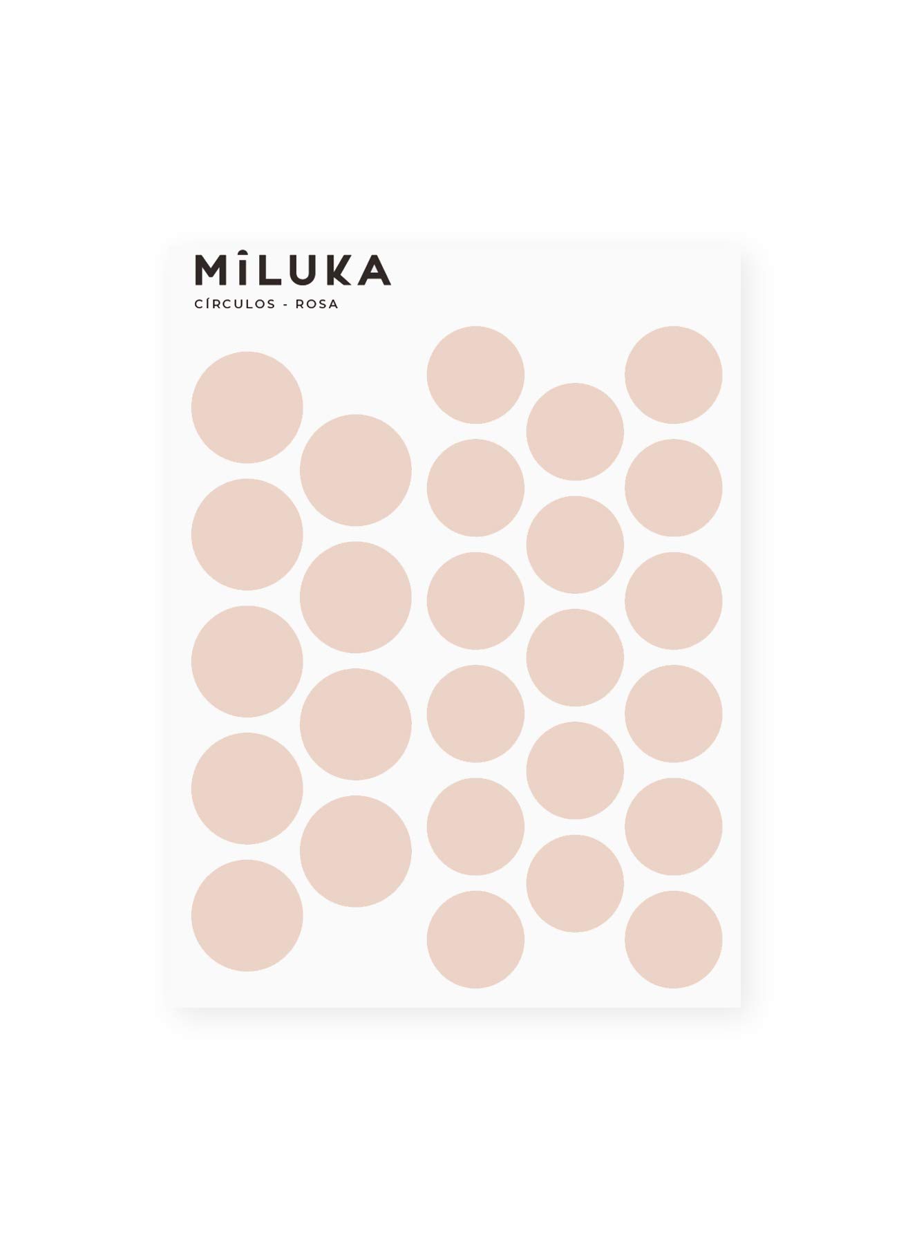 MILUKA Polka Dot Wall Stickers for Bedrooms for Girls and Boys | Boho Wall Stickers & Murals for Baby Room Decor | Baby Wall Stickers for Nursery and Home Decor | 52 Dot Stickers (Pink)