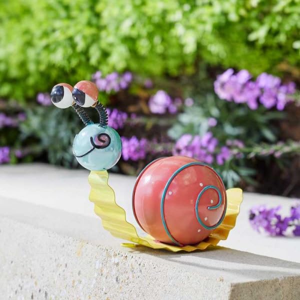 Garden Mile Snazzy Snail Metal Wall Art - Hand Painted 3D Outdoor Decorations for Fences and Sheds - Weatherproof and Durable