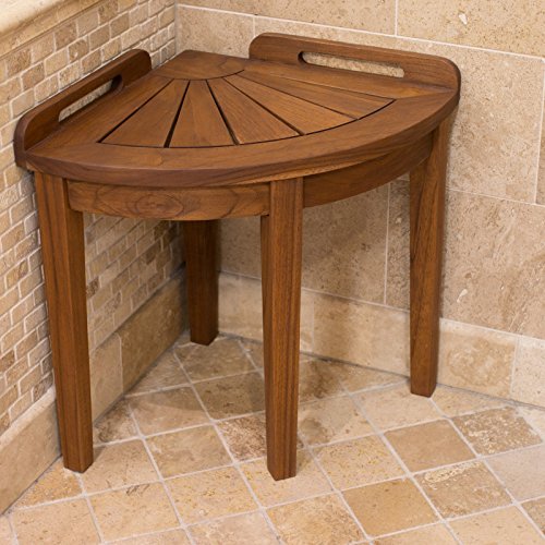 Belham Living Teak Corner Shower Stool