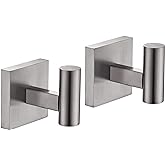 KOKOSIRI Robe Hook Bathroom Towel Coat Hooks for Bath Kitchen Wall 2 Pack Brushed Nickel Stainless Steel B1013BR-P2