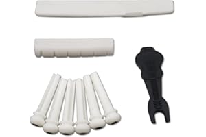 Soundspire Pure Bone Guitar Set Nut/Saddle/6 Bridge Pins/Abalone Dots for YMH FG Acoustic Guitars