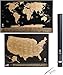 Large Scratch Off World Map Poster Gift Set - 32.5 x 23
