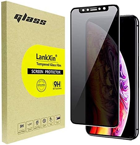 Privacy Screen Protector Compatible with iPhone 11 Pro/iPhone X/XS,LankXin 4way 360 Degree Anti-Spy Tempered Glass (5.8 inch),Bubble-Free,Anti-Fingerprint