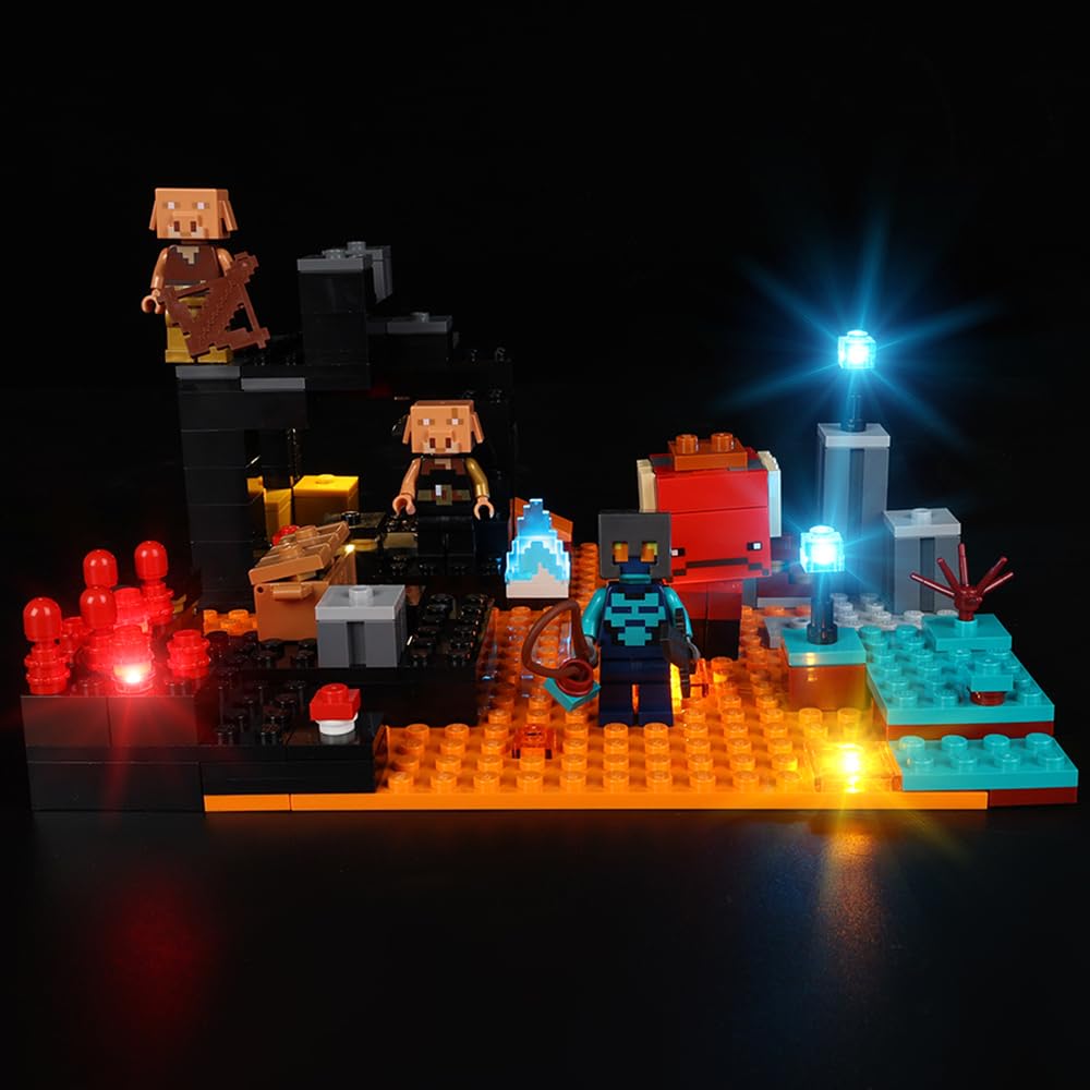 Kyglaring LED Lighting Kit Compatible with Lego Minecraft The Nether Bastion 21185 Building Blocks, Lighting Accessories for Lego 21185 Model Set (Not Model)