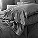 Doffapd Duvet Cover Queen, Washed Cotton Duvet Cover Set - 3 Piece (Queen, Dark Gray)