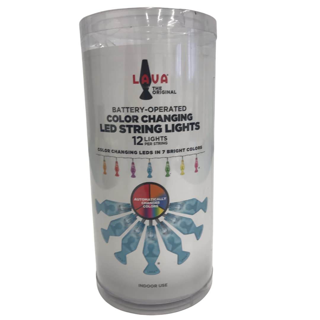 Lava lamp 1830uk 12 Colour Changing Led String Lights in 7 Bright Colours,Blue, Green, Yellow, Orange, Red, Purple and Pink Cord Length 130cm