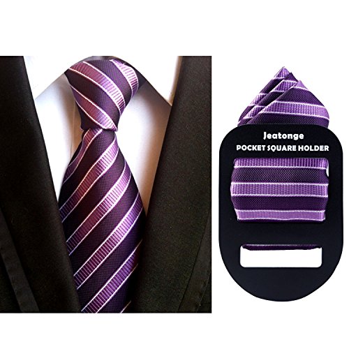 Lot 6 Pcs Mens Ties and 6 Free Matching Pocket Squares, Men's Classic Tie Necktie Woven Jacquard Neck Ties Gift box packing (6+6 style 08)