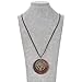 SIVITE Vintage Bronze Tree of Life with Wood Pendant Necklace Long Leather Chain Wooden Necklace for Women