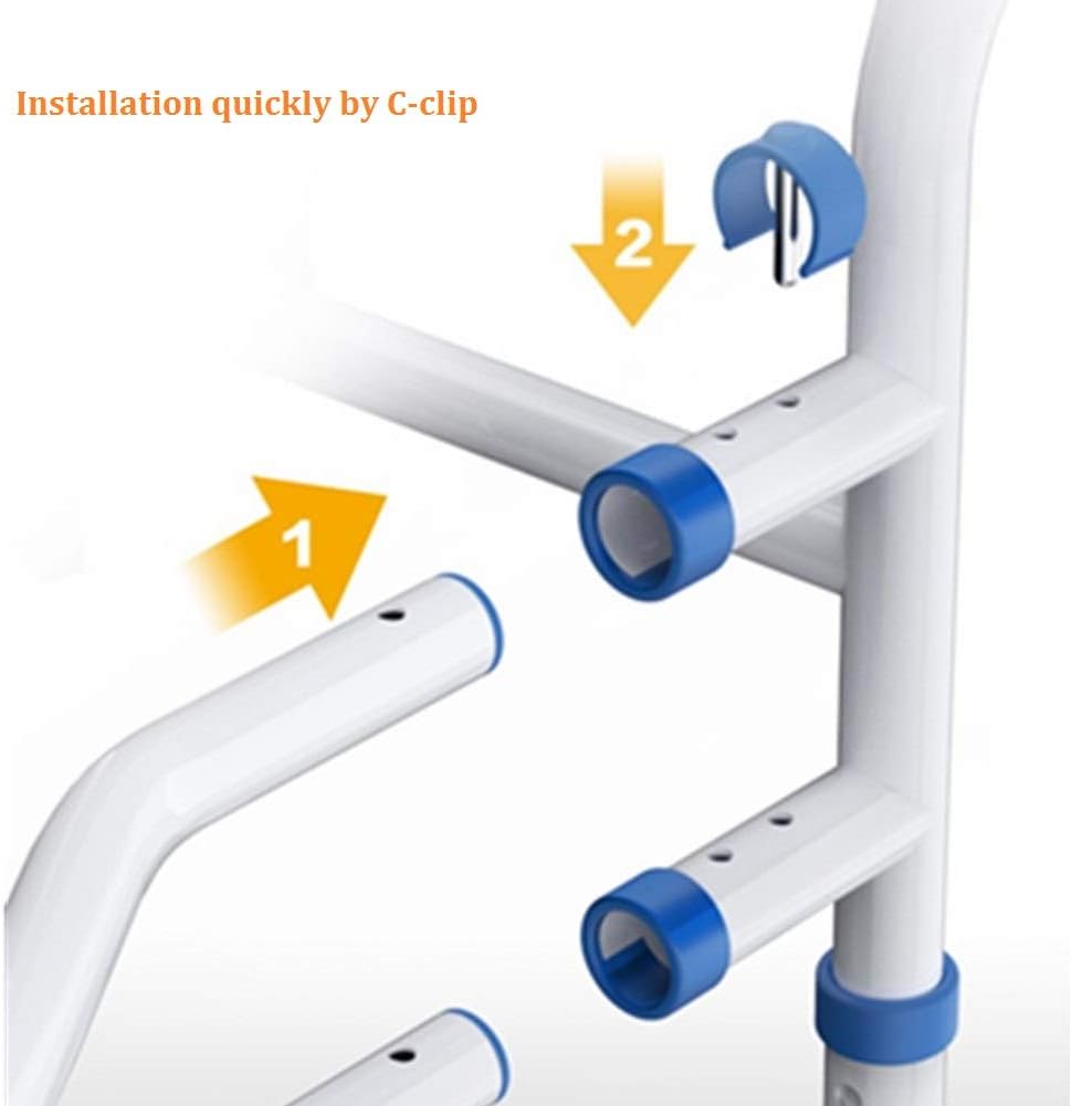 HEPO Improved Toilet Rail for Elderly Free Stand,Toilet Rails for Disabled,Toilet Handrail Grab Bar (Grey): Health & Personal Care