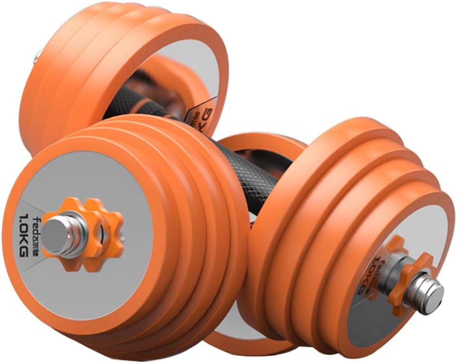 Summerone 30KG Adjustable 66LB Dumbbell Weight Set Barbell Lifting w/ 4 Collars & 2 Connector Options for Gym Home Bodybuilding Training