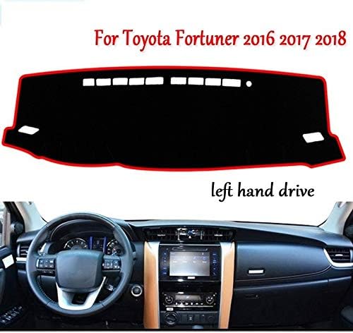 XIANGSHAN Custom Car Sun Shade Dashmats Car-Styling Accessories Dashboard Cover Mats Carpet for Toyota Fortuner Sw4 2016 2017 2018 LHD (Color : Black Edge)