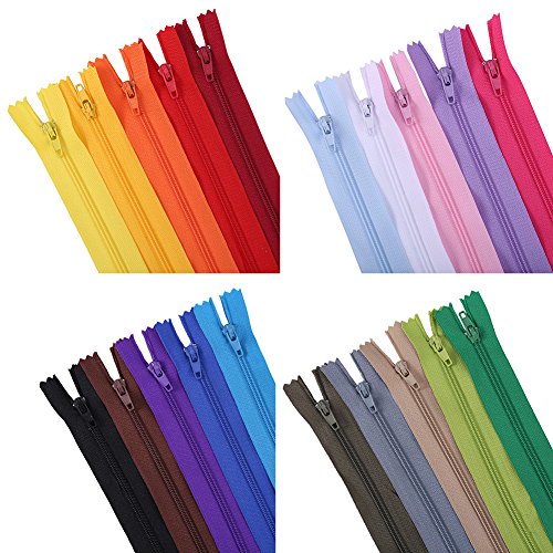 16 Inch Zippers Assorted Color Nylon Coil Zippers Bulk Supplies for