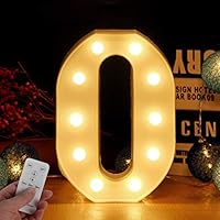 WHATOOK Vintage Style Light Up Letter with Remote Control & Battery Powered Light Up 26 Alphabet Letters Sign Lamps Perfect for Events or Home Décor (Letter-O)